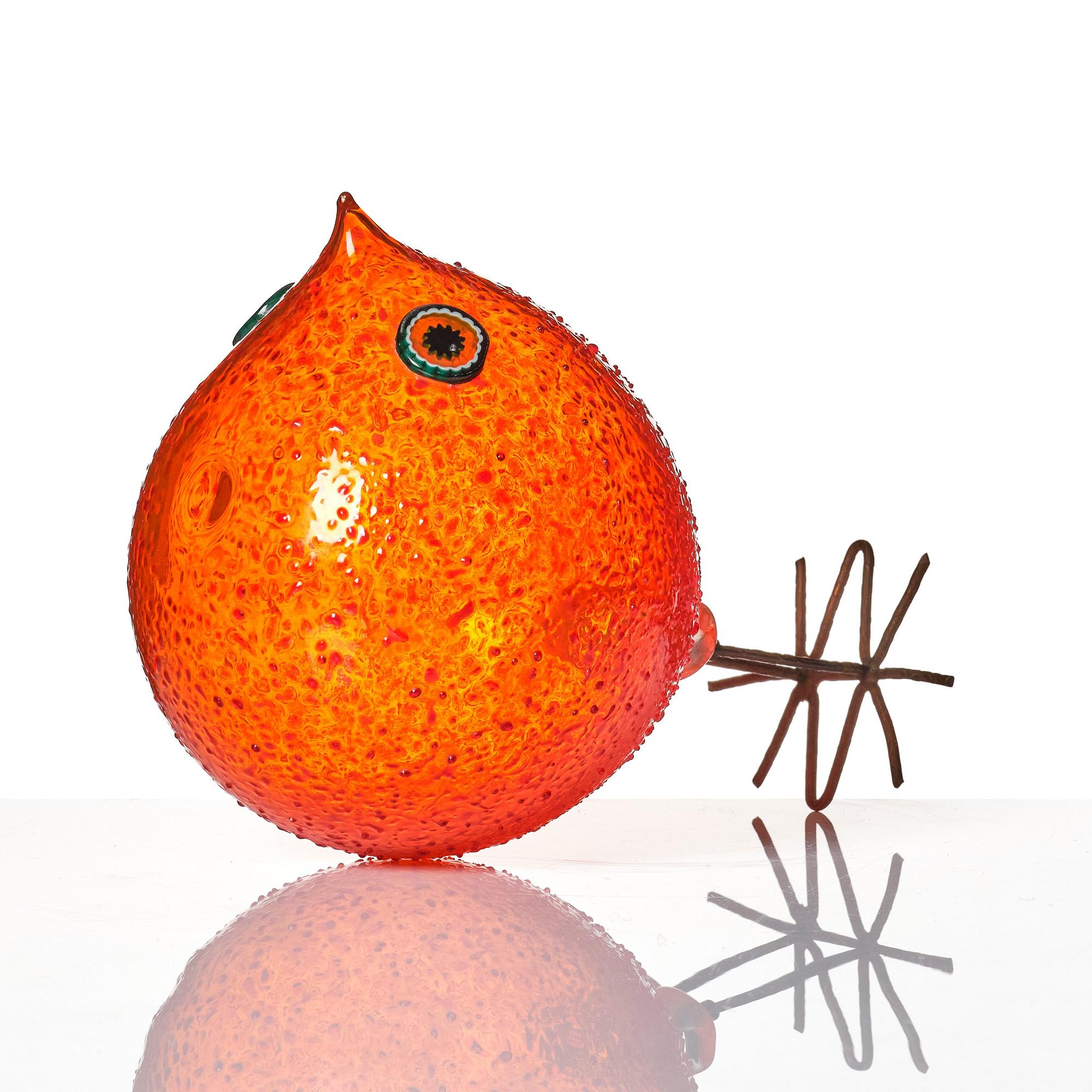 Alessandro Pianon, a 'Pulcino' glass bird, Vistosi, Murano, Italy 1960s.