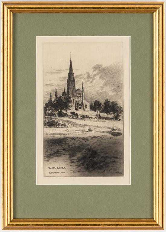 AXEL HERMAN HÄGG, Etching, 1889, 
signed in plate.