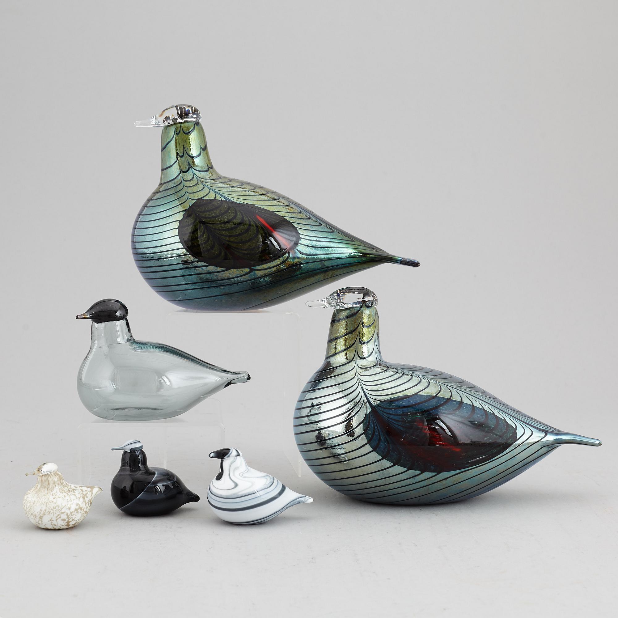 OIVA TOIKKA, six glass birds, Nuutajärvi Notsjö, Finland.