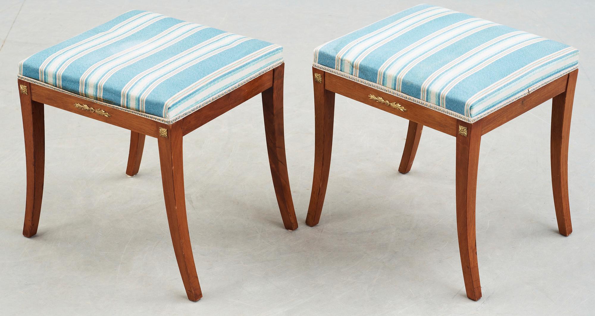TABURETTER, ett par, empirestil, 1900-talets början.