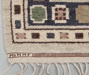 CARPET. "Hästhagen". Flossa (Knotted pile).  331 x 222,5 cm. Signed AB MMF (AB Märta Måås-Fjetterström).