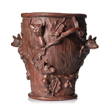 80. Ernst Billgren, "I trädkronan" (In the treetop), a patinated bronze urn, ed. 8/100, 2002.