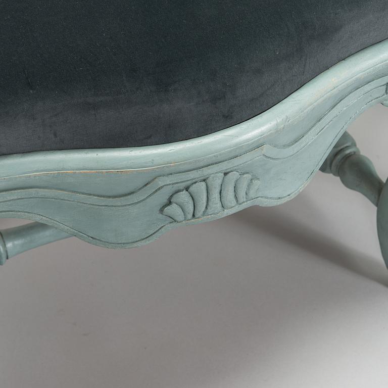Karmstolar, ett par, senbarock, Stockholm, 1700-tal.