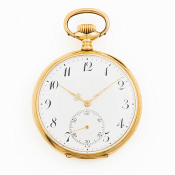 Pocket watch, 18K gold, 50.5 mm.