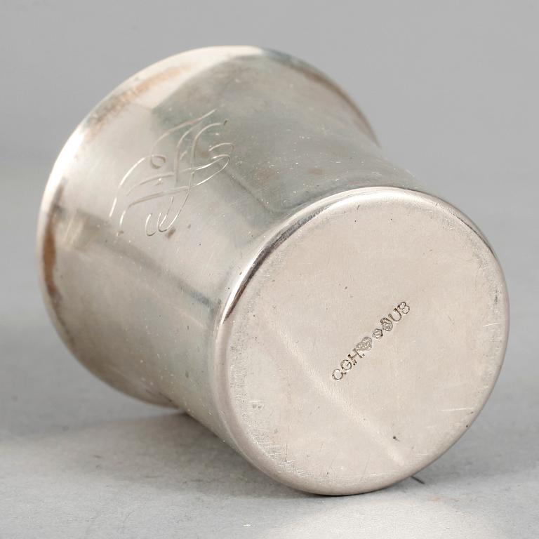SUPKOPPAR, 14 st, silver, CG Hallberg, 1946-47. Tot ca 388 gram.