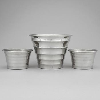 ESTRID ERICSON, 3 pewter flower pots, Firma Svenskt Tenn, Stockholm 1993.