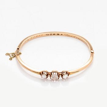 J.A Tarkiainen, rannekoru, 14K kultaa, ruusuhiottuja timantteja, Viipuri 1939.