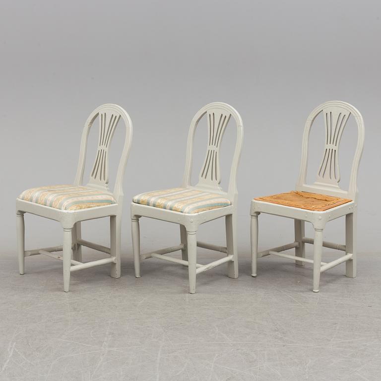 A set of three chairs from around year 1800.