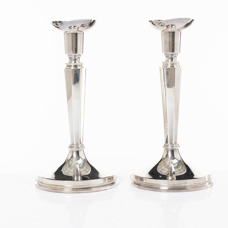 Ljusstakar, ett par, silver, MGAB, Uppsala, 1967.