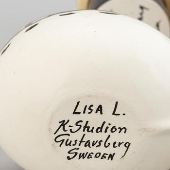 Lisa Larson, four stoneware figurines, K-Studion, Gustavsberg.