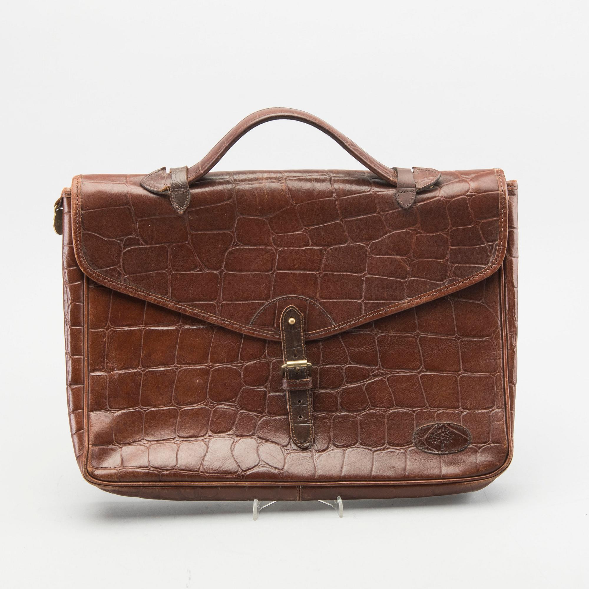 A Mulberry lethter briefcase and document case.