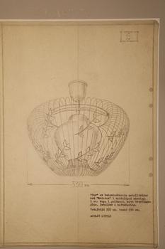 Hans Bergström, taklampa, modell "5", ateljé Lyktan, Åhus 1940-50-tal.