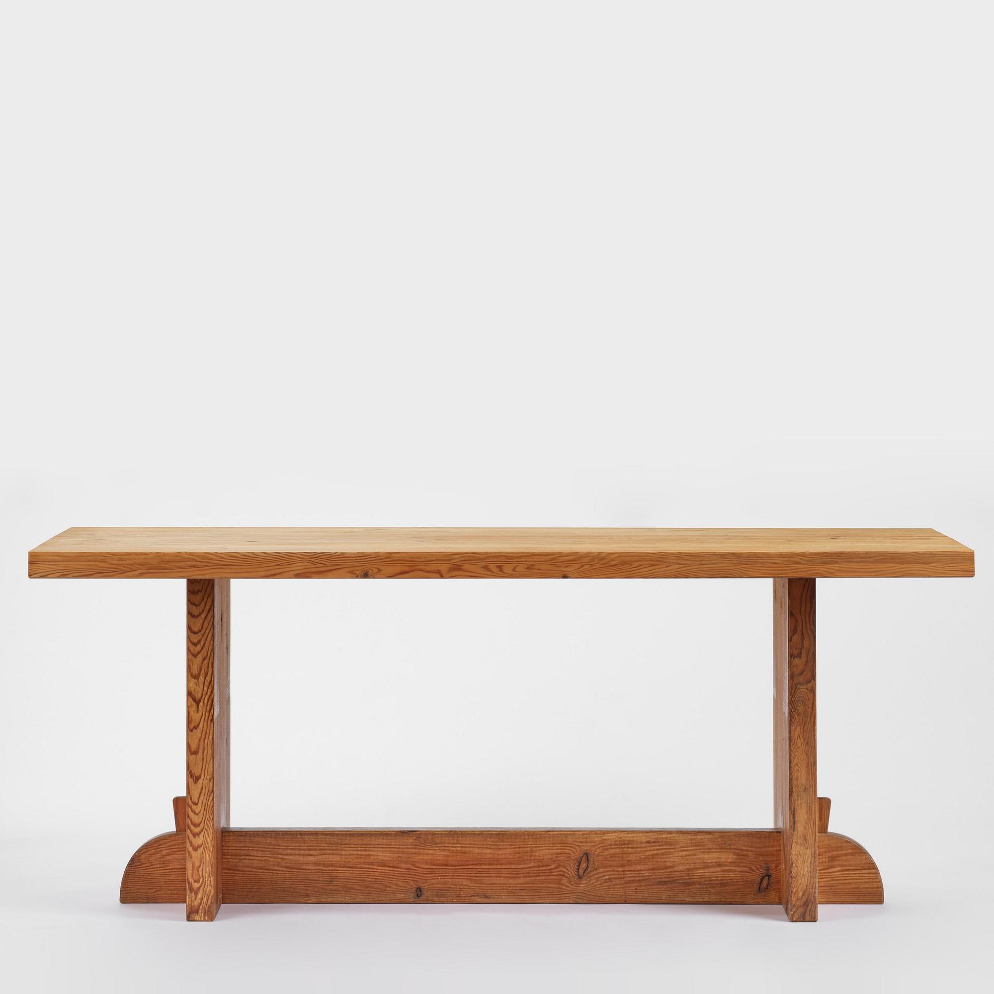 Axel Einar Hjorth, a stained pine "Lovö" dining table, Nordiska Kompaniet, 1930s.