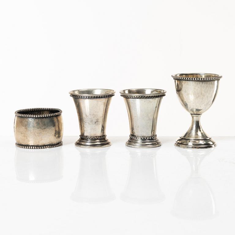 Silver, 5 pieces, Sweden 19th-20th century.