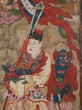 A painting/fragment, canvas laid on board, anonymous artist, 18/19th Century.