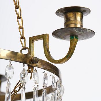 A Gustavian four-light chandelier, late 18th century.