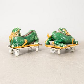 Väktarlejon ett par Kina 1900-tal.