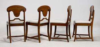 STOLAR, 4 st. Karl Johan, provinstillverkade, 1800-talets första hälft.