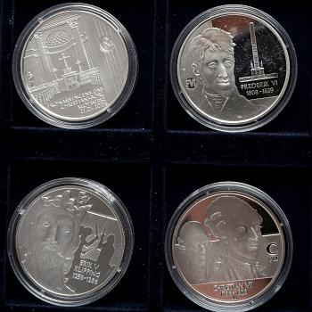 Medaljer 22 st "Danska regenter" silver 1900-talets senare del.