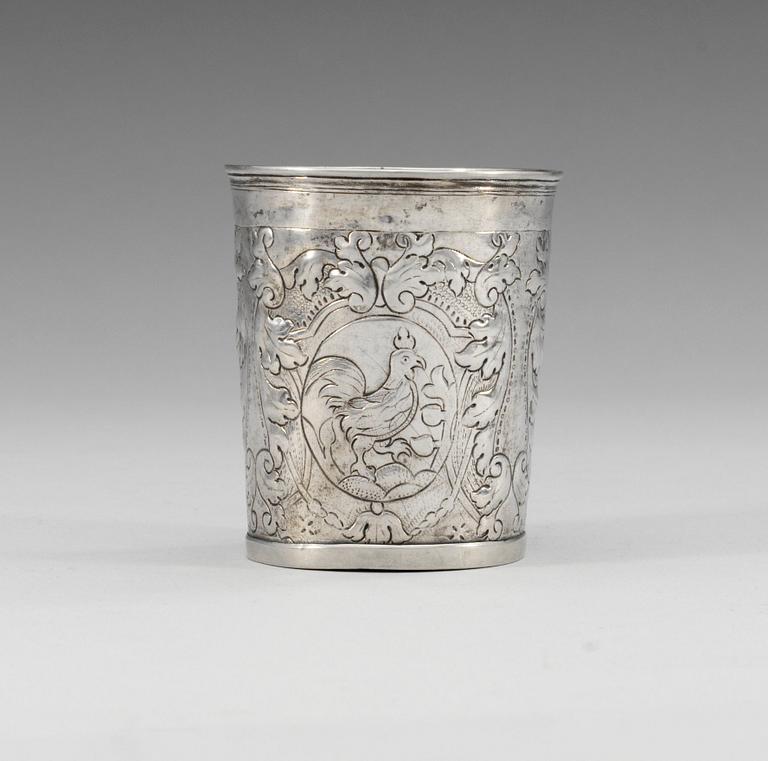 BÄGARE, silver. Ostämplad, sannolikt Ryssland, 1700-tal.