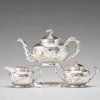 555. A Chinese silver tea set, early 20th Century.