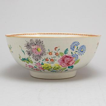 A famille rose export punch bowl, Qing dynasty, Qianlong (1736-95).