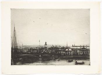 Axel Fridell · AXEL FRIDELL, etsning, Stockholm 1925, signerad och numrerad 22/25.