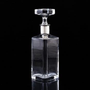 A mid 20th century glass and silver decanter, Germany.