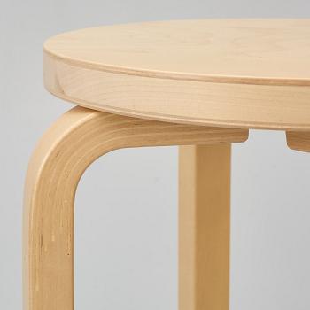 Alvar Aalto, four K65 bar stools, Artek, 2019.