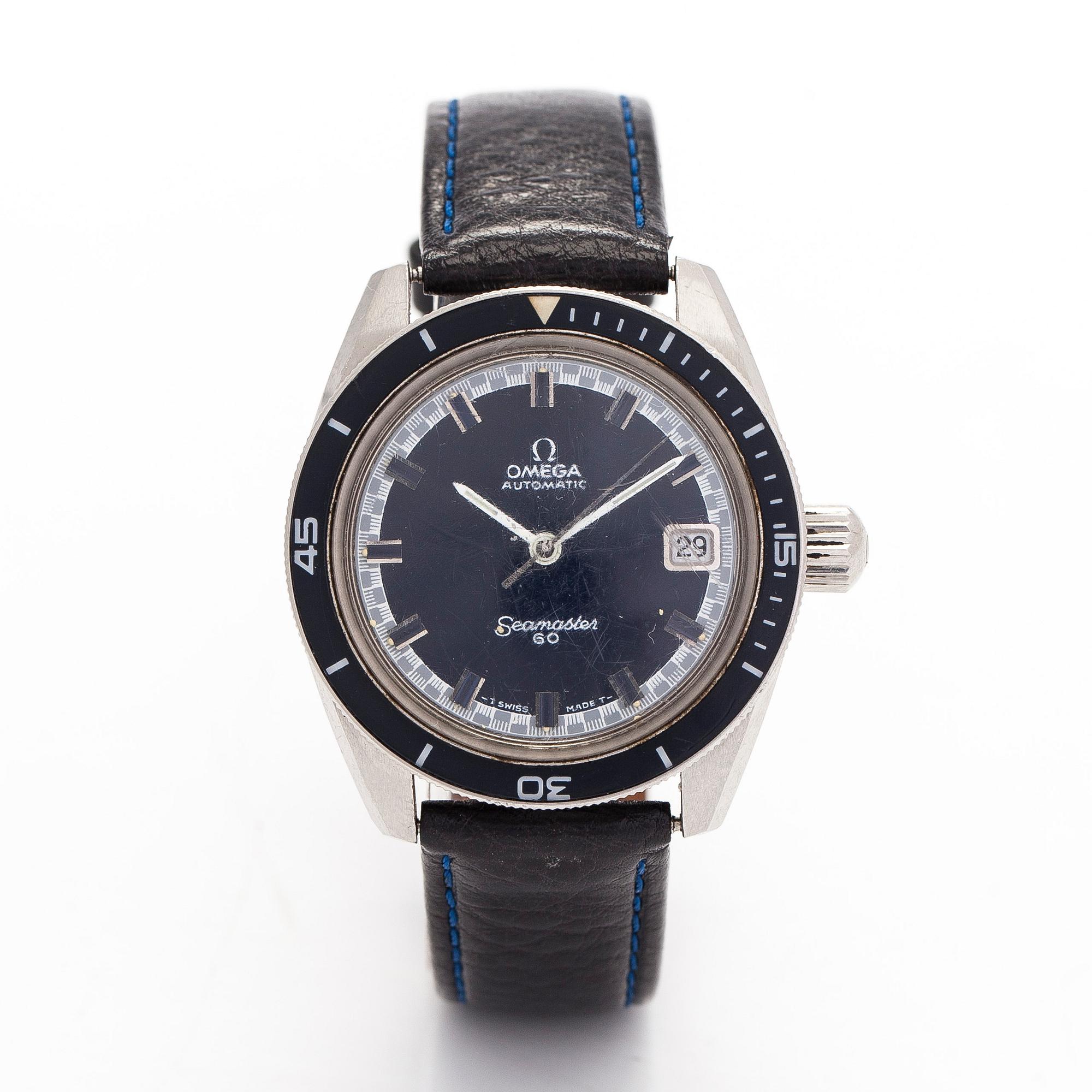 Omega, Seamaster 60, "Big Crown", rannekello, 37 mm.