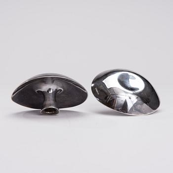 LJUSSTAKE, ett par, silver, Tapio Wirkkala, Helsingfors 1955. Tot. vikt 358,6 g.
