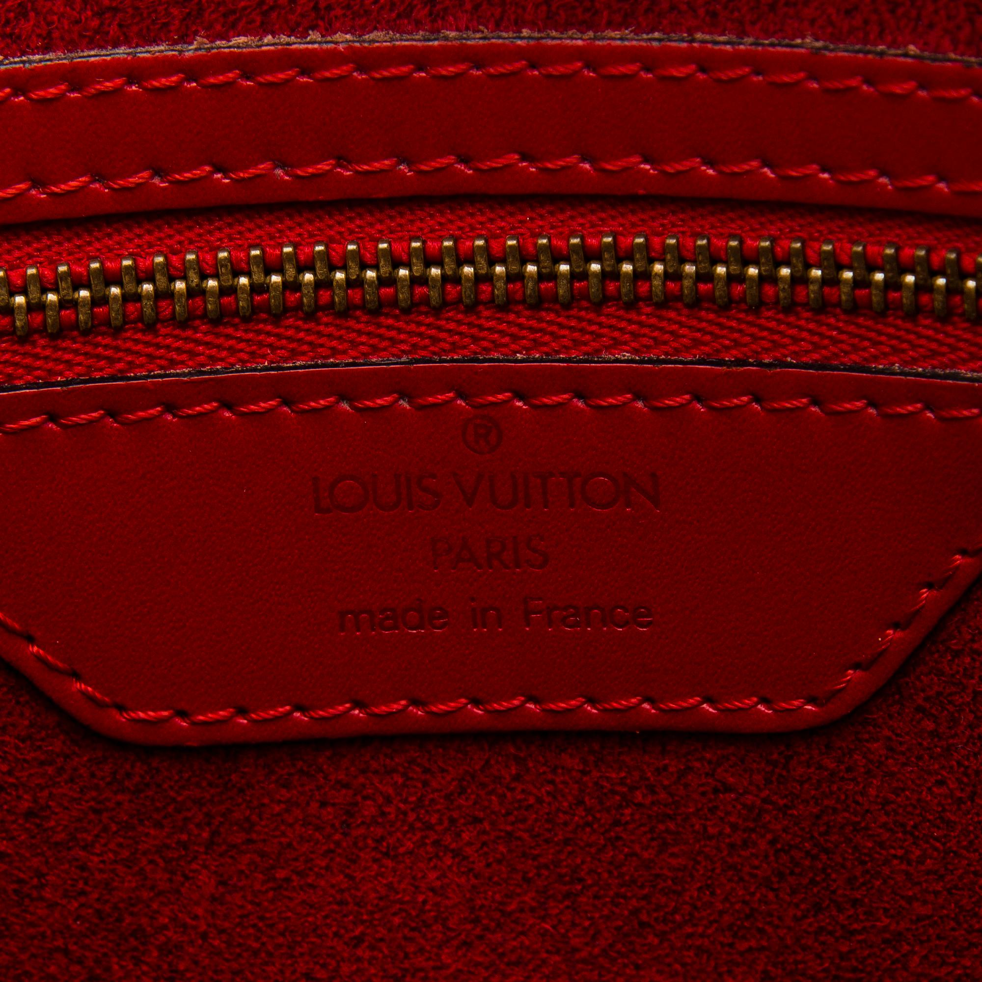 RED EPI LEATHER SAINT JACQUES GM TOTE BAG.