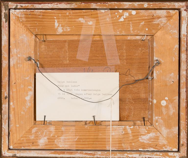 Helge Dahlman, olja på pannå, signerad.