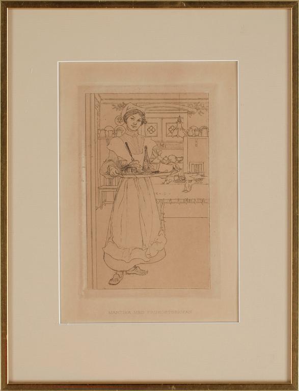 KOPPARSTICK, 4 st, Carl Larsson. 1900-talets början.