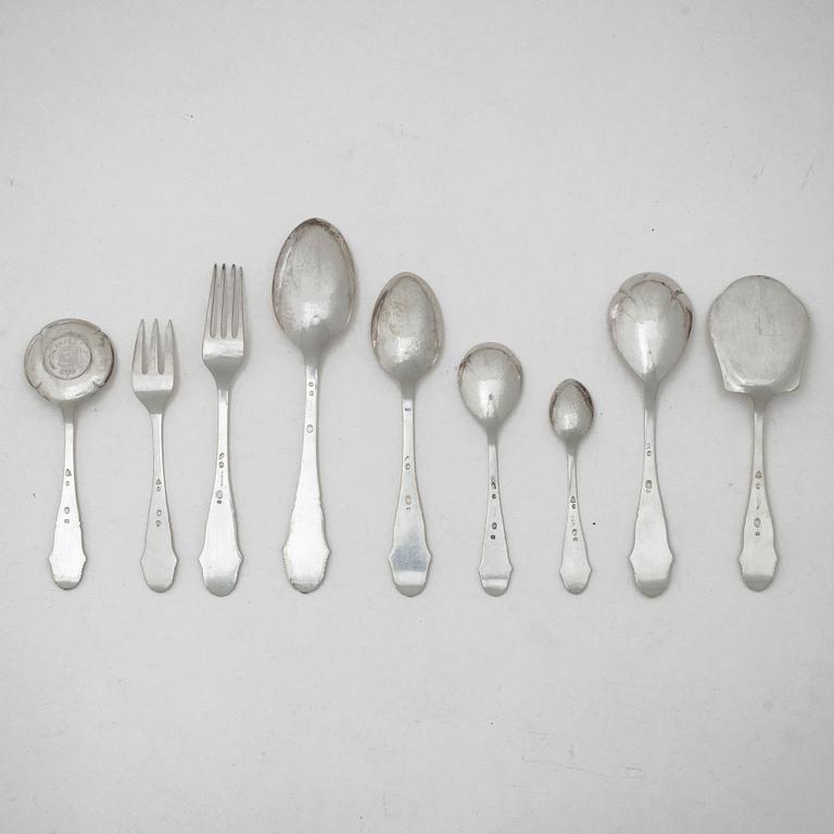 A Danish silver cutlery, model 'Christiansborg', early 20th century (40 pieces).