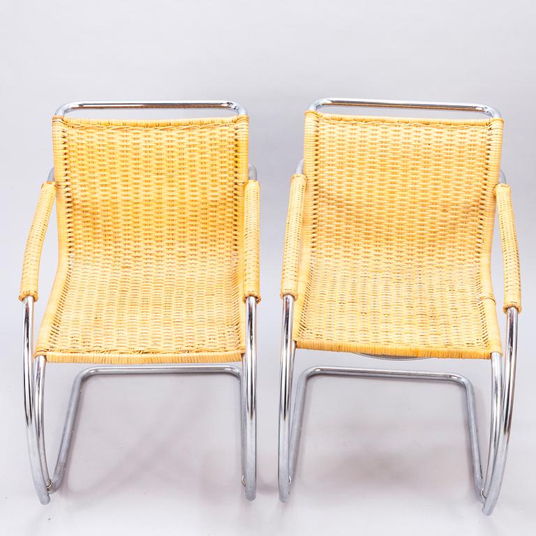 LUDWIG MIES VAN DER ROHE, fåtöljer, ett par, modell MR 20", 1960-talets slut.