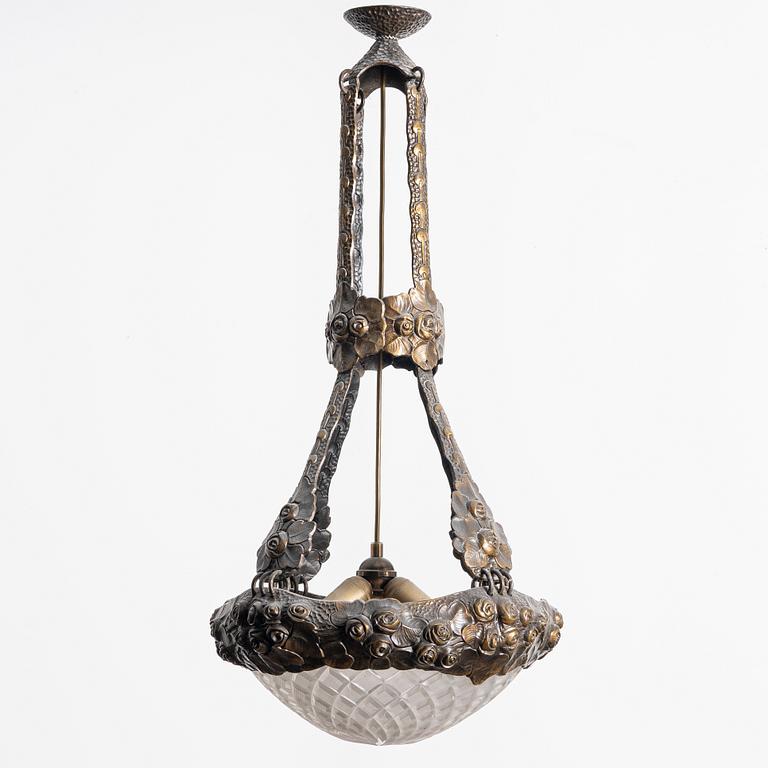 Alice Nordin, ceiling lamp, Jugend, Böhlmarks, early 20th century.