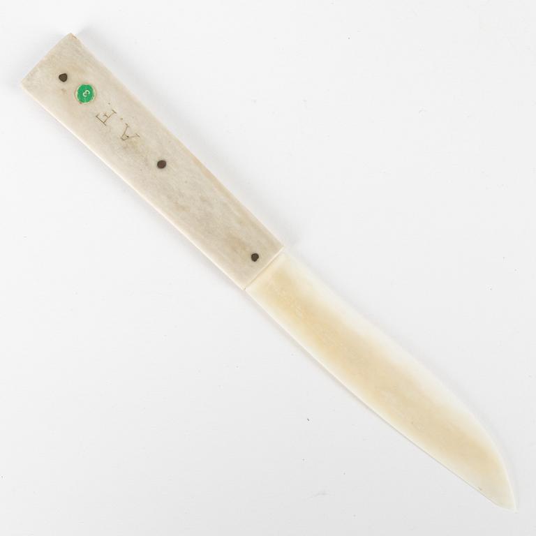 A reindeer horn letter knife by Anders Fankki, signed.