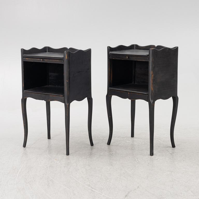 Bedside tables, a pair, Rococo style, early 20th century.
