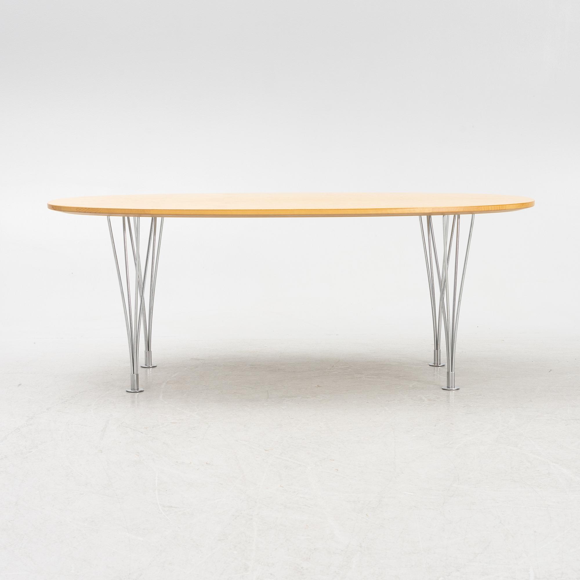 Bruno Mathsson, & Piet Hein, soffbord, "Superellips", Fritz Hansen, Danmark.