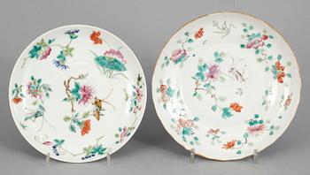 FAT SAMT TALLRIKAR, 7 st, porslin, Kina 1800-1900-tal.