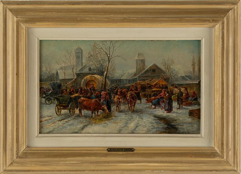 GUSTAV PRUCHA, oil on panel, signed.