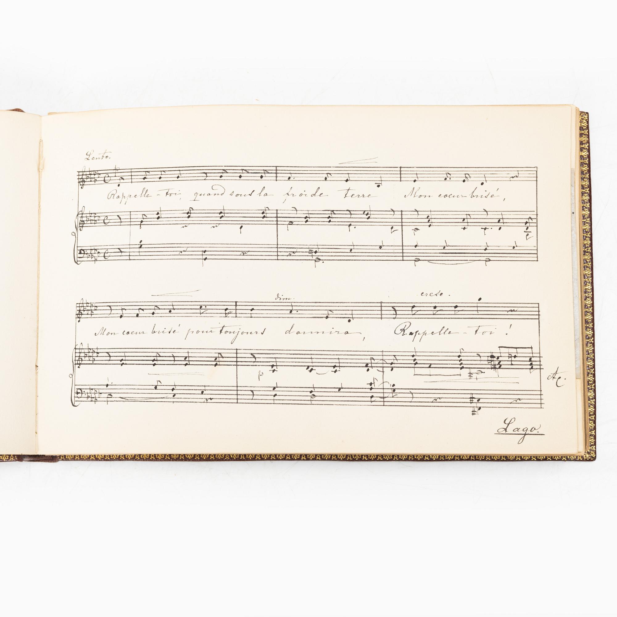 Album with among other things 16 pieces of watercolours and drawings by Swedish artists.