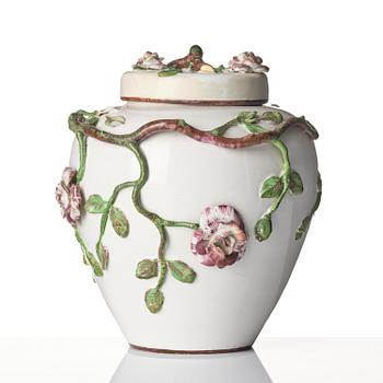 A Swedish Marieberg jar with cover, 18th century, period of Berthevin.