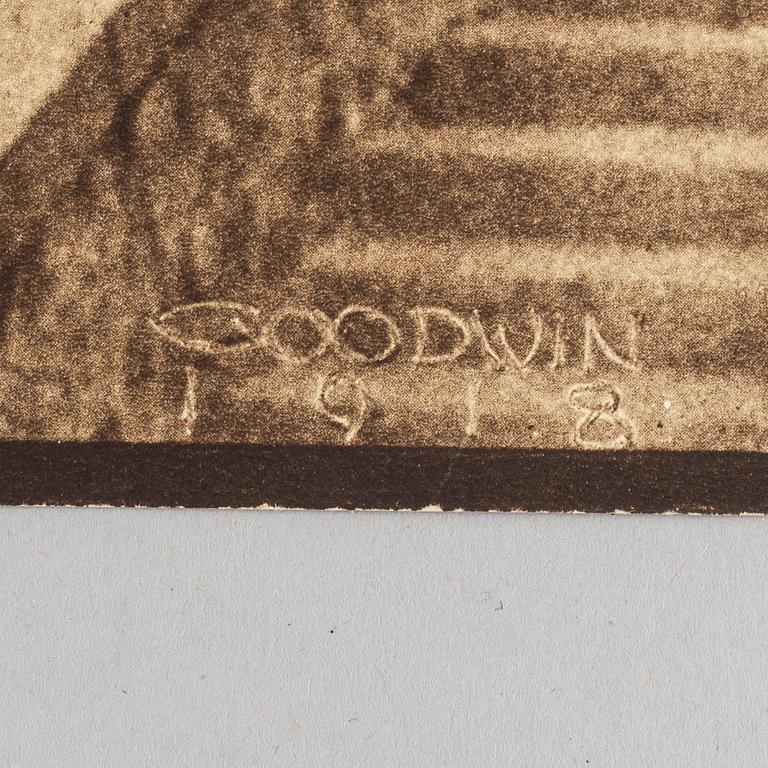 Henry B. Goodwin, tre fotogravyrer, Vårt vackra Stockholm sign i negativet. Bragevägen, Floras kulle, Engelbrektskyrkan.