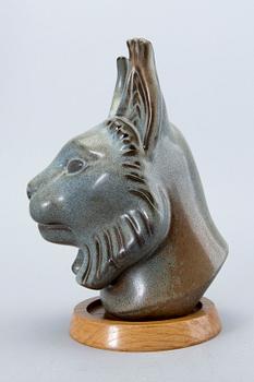 Gunnar Nylund, lodjur, stengods. Rörstrand, 1900-talets mitt.