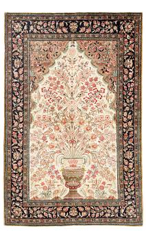 405. A silk Qum rug, c. 156 x 101 cm.