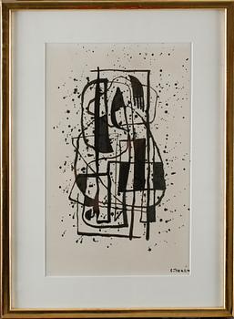 ESAIAS THORÉN, tuschteckning, signerad.