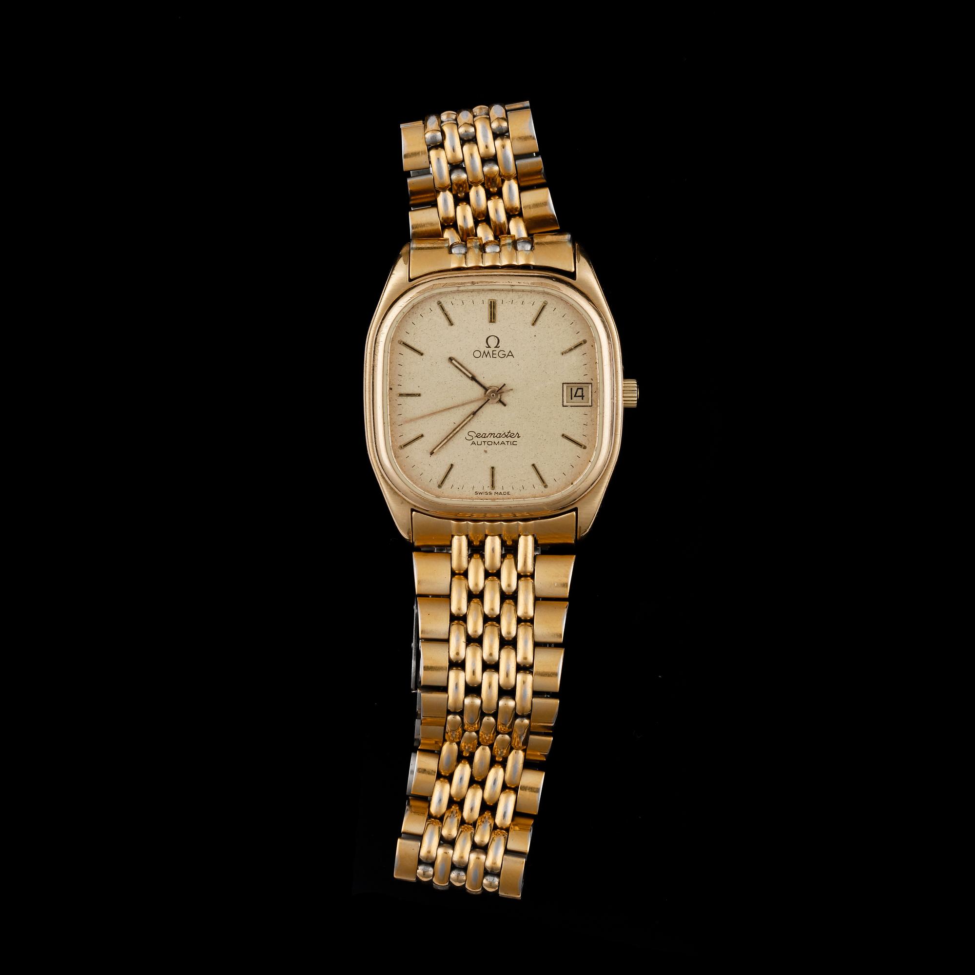 ARMBANDSUR, herr, Omega Seamaster, Automatic, stål och doublé, 1900-talets slut.
