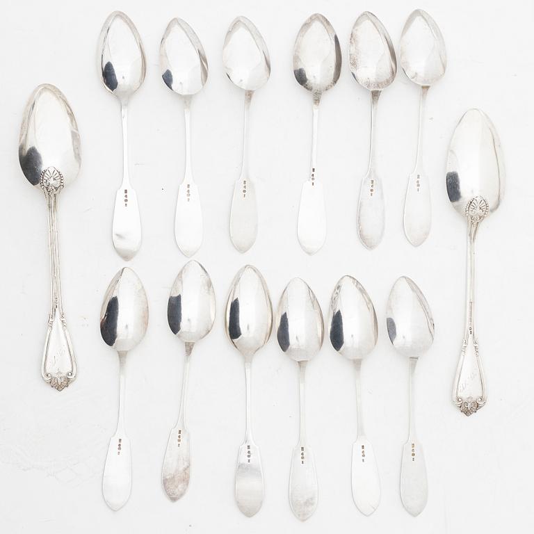 A set of Swedish silver spoons, Haparanda 1904-1906 (14 pieces).
